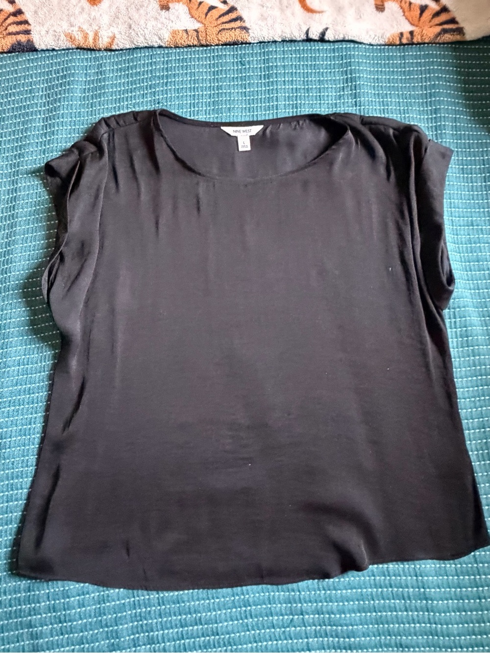 Nine West Black Cap Sleeve Blouse